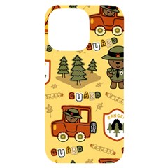 Seamless Pattern Funny Ranger Cartoon Iphone 14 Pro Max Black Uv Print Case by Simbadda