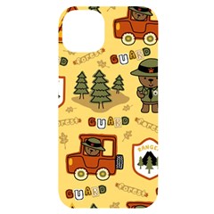 Seamless Pattern Funny Ranger Cartoon Iphone 14 Plus Black Uv Print Case by Simbadda