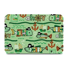 Seamless Pattern Fishes Pirates Cartoon Plate Mats by Simbadda