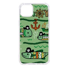 Seamless Pattern Fishes Pirates Cartoon Iphone 14 Plus Tpu Uv Print Case by Simbadda