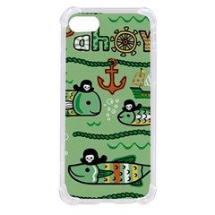 Seamless Pattern Fishes Pirates Cartoon Iphone Se