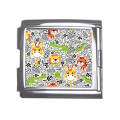 Seamless Pattern With Wildlife Cartoon Mega Link Italian Charm (18mm) by Simbadda