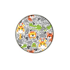 Seamless Pattern With Wildlife Cartoon Hat Clip Ball Marker (10 Pack) by Simbadda