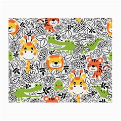 Seamless Pattern With Wildlife Cartoon Small Glasses Cloth by Simbadda