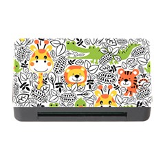 Seamless Pattern With Wildlife Cartoon Memory Card Reader With Cf