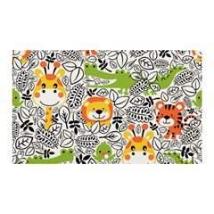 Seamless Pattern With Wildlife Cartoon Banner And Sign 5  X 3  by Simbadda