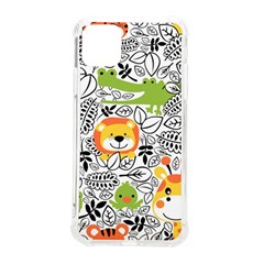 Seamless Pattern With Wildlife Cartoon Iphone 11 Pro Max 6 5 Inch Tpu Uv Print Case by Simbadda