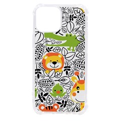 Seamless Pattern With Wildlife Cartoon Iphone 13 Mini Tpu Uv Print Case