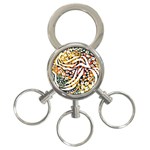 Abstract Geometric Seamless Pattern With Animal Print 3-Ring Key Chain Front