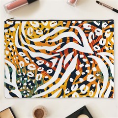 Abstract Geometric Seamless Pattern With Animal Print Cosmetic Bag (xxxl) by Simbadda