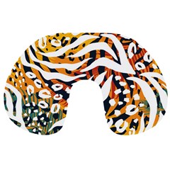 Abstract Geometric Seamless Pattern With Animal Print Travel Neck Pillow by Simbadda