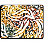 Abstract Geometric Seamless Pattern With Animal Print Two Sides Fleece Blanket (Medium) 58.8 x47.4  Blanket Front