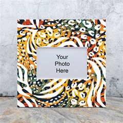 Abstract Geometric Seamless Pattern With Animal Print White Box Photo Frame 4  X 6  by Simbadda