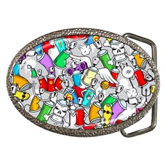 Graffiti Characters Seamless Pattern Belt Buckles