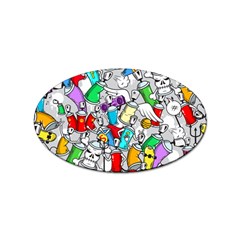 Graffiti Characters Seamless Pattern Sticker Oval (10 Pack) by Simbadda