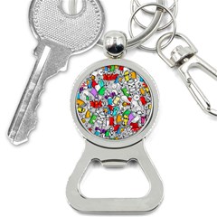 Graffiti Characters Seamless Pattern Bottle Opener Key Chain