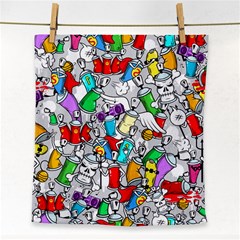 Graffiti Characters Seamless Pattern Face Towel by Simbadda