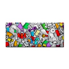 Graffiti Characters Seamless Pattern Hand Towel by Simbadda