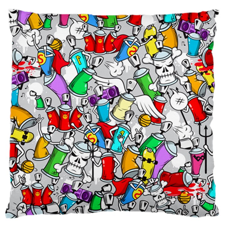 Graffiti Characters Seamless Pattern Standard Premium Plush Fleece Cushion Case (One Side)