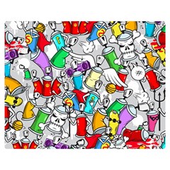 Graffiti Characters Seamless Pattern Two Sides Premium Plush Fleece Blanket (medium) by Simbadda