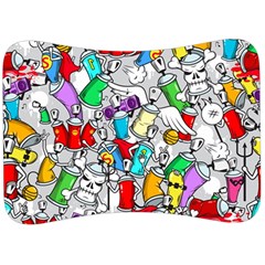 Graffiti Characters Seamless Pattern Velour Seat Head Rest Cushion