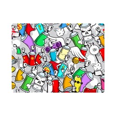 Graffiti Characters Seamless Pattern Premium Plush Fleece Blanket (mini) by Simbadda