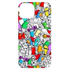 Graffiti Characters Seamless Pattern Iphone 14 Black Uv Print Case