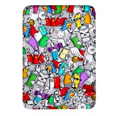 Graffiti Characters Seamless Pattern Rectangular Glass Fridge Magnet (4 pack)