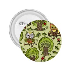 Seamless Pattern With Trees Owls 2 25  Buttons by Simbadda