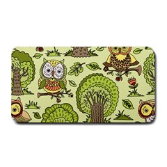 Seamless Pattern With Trees Owls Medium Bar Mat by Simbadda