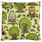 Seamless Pattern With Trees Owls Large Cushion Case (One Side) Front