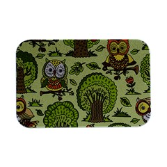 Seamless Pattern With Trees Owls Open Lid Metal Box (silver)  