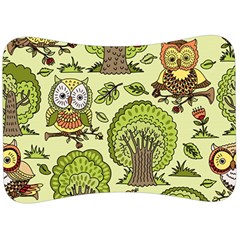 Seamless Pattern With Trees Owls Velour Seat Head Rest Cushion by Simbadda