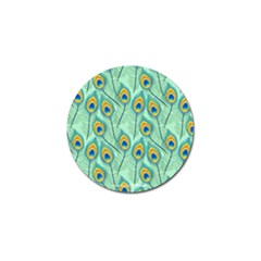 Lovely Peacock Feather Pattern With Flat Design Golf Ball Marker by Simbadda