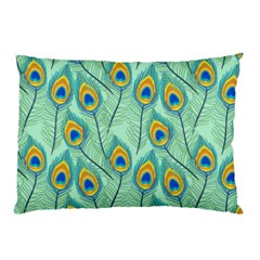 Lovely Peacock Feather Pattern With Flat Design Pillow Case by Simbadda