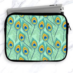 Lovely Peacock Feather Pattern With Flat Design Apple Ipad 2/3/4 Zipper Cases by Simbadda