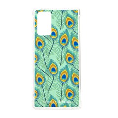 Lovely Peacock Feather Pattern With Flat Design Samsung Galaxy Note 20 Tpu Uv Case by Simbadda