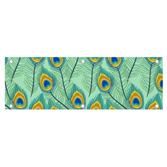 Lovely Peacock Feather Pattern With Flat Design Banner And Sign 6  X 2  by Simbadda