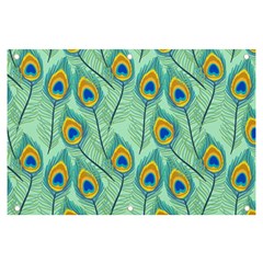 Lovely Peacock Feather Pattern With Flat Design Banner And Sign 6  X 4  by Simbadda