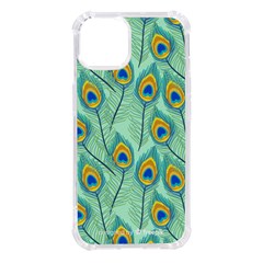 Lovely Peacock Feather Pattern With Flat Design Iphone 14 Tpu Uv Print Case by Simbadda