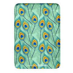 Lovely Peacock Feather Pattern With Flat Design Rectangular Glass Fridge Magnet (4 Pack)