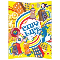 Colorful City Life Horizontal Seamless Pattern Urban City Back Support Cushion by Simbadda