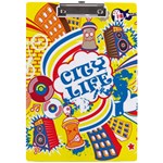 Colorful City Life Horizontal Seamless Pattern Urban City A4 Acrylic Clipboard Front