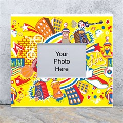 Colorful City Life Horizontal Seamless Pattern Urban City White Wall Photo Frame 5  X 7  by Simbadda