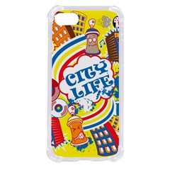 Colorful City Life Horizontal Seamless Pattern Urban City Iphone Se