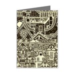 Four Hand Drawn City Patterns Mini Greeting Card Left