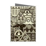 Four Hand Drawn City Patterns Mini Greeting Card Right