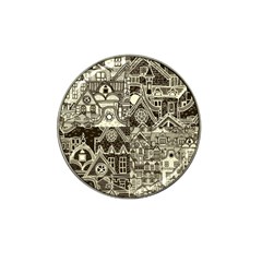 Four Hand Drawn City Patterns Hat Clip Ball Marker by Simbadda