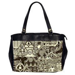 Four Hand Drawn City Patterns Oversize Office Handbag (2 Sides) by Simbadda