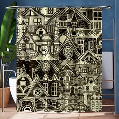 Four Hand Drawn City Patterns Shower Curtain 60  X 72  (medium)  by Simbadda